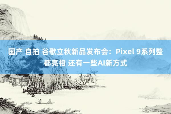 国产 自拍 谷歌立秋新品发布会：Pixel 9系列整都亮相 还有一些AI新方式