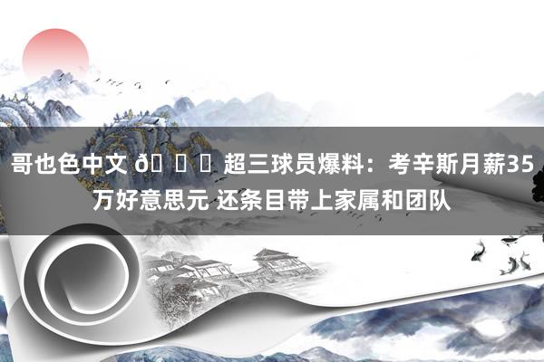 哥也色中文 👀超三球员爆料：考辛斯月薪35万好意思元 还条目带上家属和团队