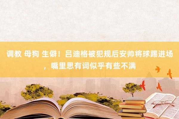 调教 母狗 生僻！吕迪格被犯规后安帅将球踢进场，嘴里思有词似乎有些不满