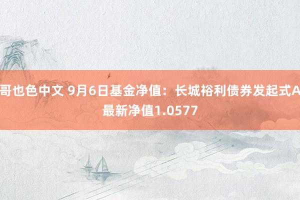 哥也色中文 9月6日基金净值：长城裕利债券发起式A最新净值1.0577