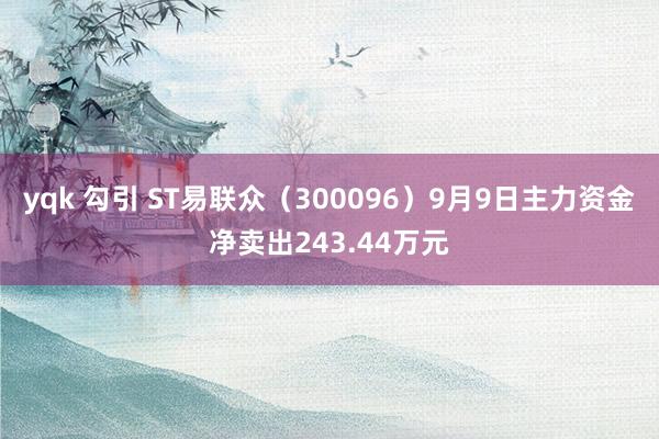 yqk 勾引 ST易联众（300096）9月9日主力资金净卖出243.44万元