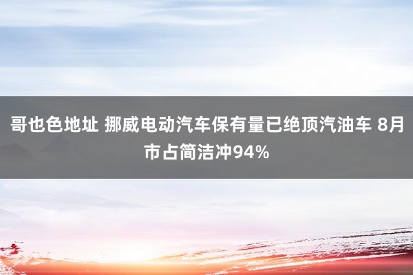 哥也色地址 挪威电动汽车保有量已绝顶汽油车 8月市占简洁冲94%