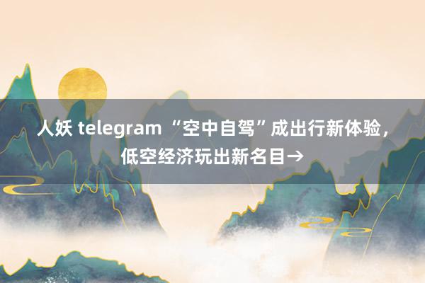 人妖 telegram “空中自驾”成出行新体验，低空经济玩出新名目→