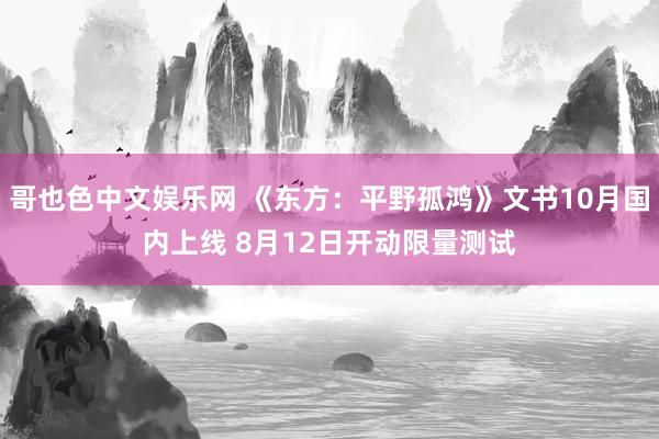 哥也色中文娱乐网 《东方：平野孤鸿》文书10月国内上线 8月12日开动限量测试