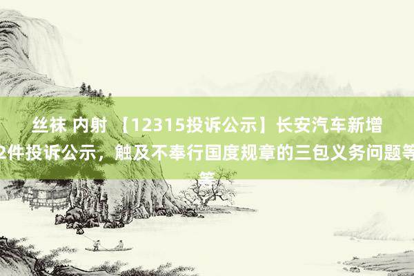 丝袜 内射 【12315投诉公示】长安汽车新增2件投诉公示，触及不奉行国度规章的三包义务问题等