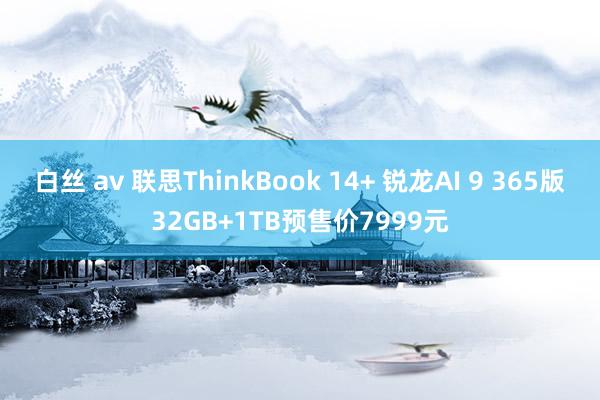 白丝 av 联思ThinkBook 14+ 锐龙AI 9 365版32GB+1TB预售价7999元