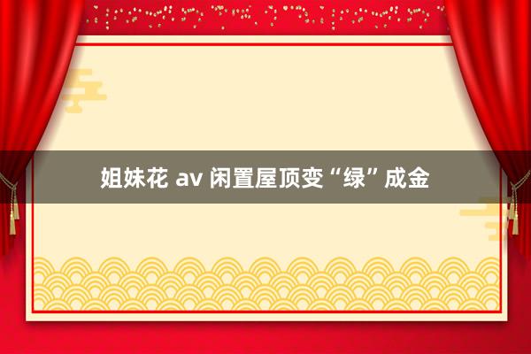 姐妹花 av 闲置屋顶变“绿”成金