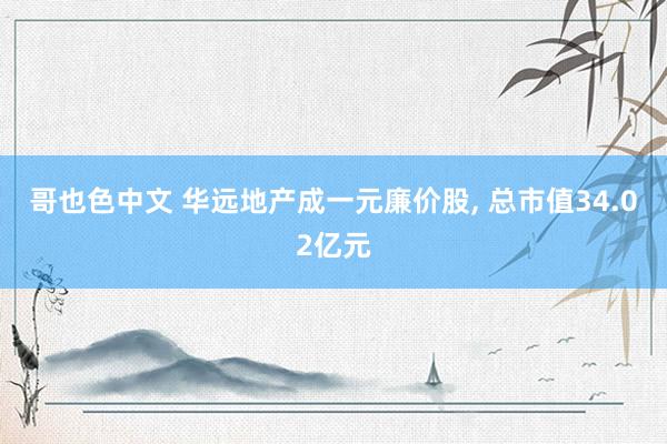 哥也色中文 华远地产成一元廉价股， 总市值34.02亿元