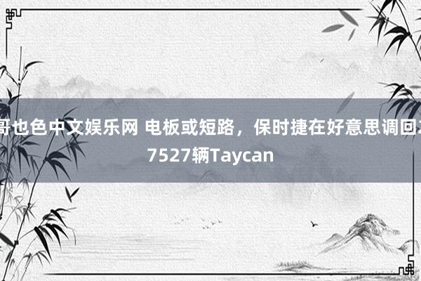 哥也色中文娱乐网 电板或短路，保时捷在好意思调回27527辆Taycan