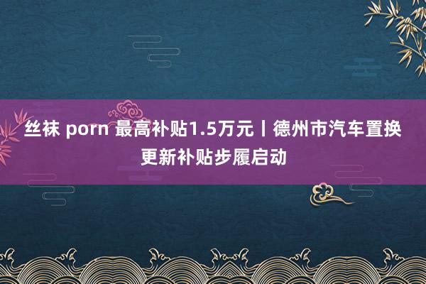 丝袜 porn 最高补贴1.5万元丨德州市汽车置换更新补贴步履启动