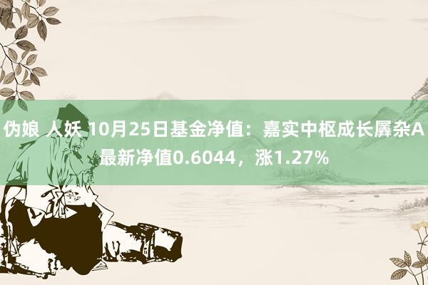 伪娘 人妖 10月25日基金净值：嘉实中枢成长羼杂A最新净值0.6044，涨1.27%