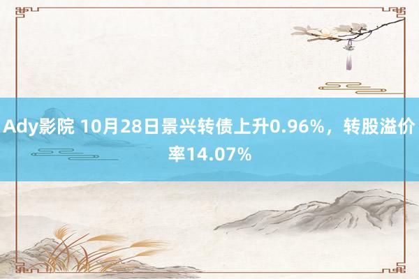 Ady影院 10月28日景兴转债上升0.96%，转股溢价率14.07%