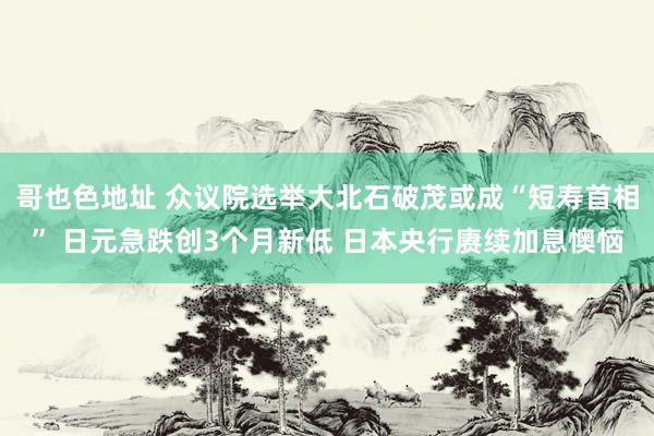 哥也色地址 众议院选举大北石破茂或成“短寿首相” 日元急跌创3个月新低 日本央行赓续加息懊恼