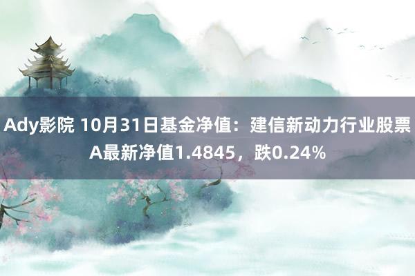 Ady影院 10月31日基金净值：建信新动力行业股票A最新净值1.4845，跌0.24%