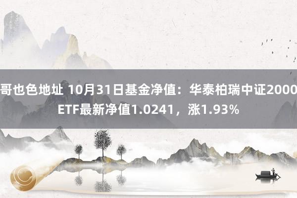 哥也色地址 10月31日基金净值：华泰柏瑞中证2000ETF最新净值1.0241，涨1.93%