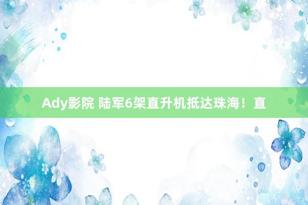 Ady影院 陆军6架直升机抵达珠海！直